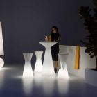 Ljus utomhus soffbord med rund topp i HPL tillverkad i Italien - Desmond Viadurini