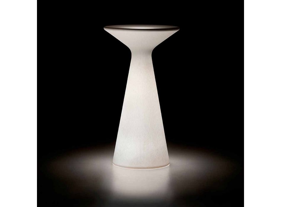 Ljus utomhus soffbord i vit polypropen tillverkad i Italien - Desmond Viadurini