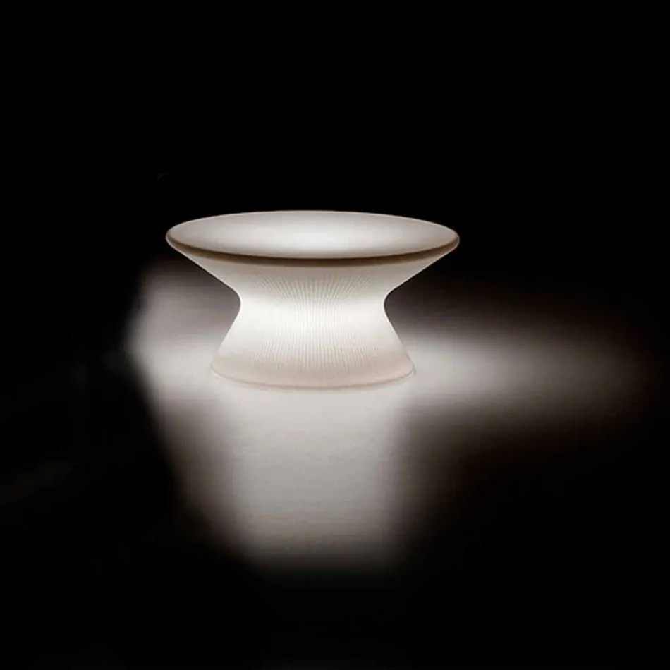 Lysande utomhus soffbord i polypropen med LED tillverkat i Italien - Desmond Viadurini