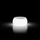 Ljust, runt trädgårdssoffbord i polyeten Tillverkat i Italien - Tibaldo Viadurini