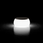 Ljust, runt trädgårdssoffbord i polyeten Tillverkat i Italien - Tibaldo Viadurini