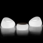 Ljust, runt trädgårdssoffbord i polyeten Tillverkat i Italien - Tibaldo Viadurini