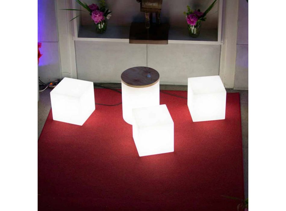 Ljus fyrkantig modern design färgad soffbord i plast - Dadostar Viadurini