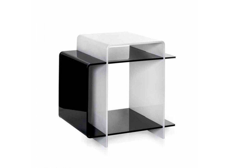 Modern bord med 3 hyllor svart och vitt Gosto gjort i Italien Viadurini
