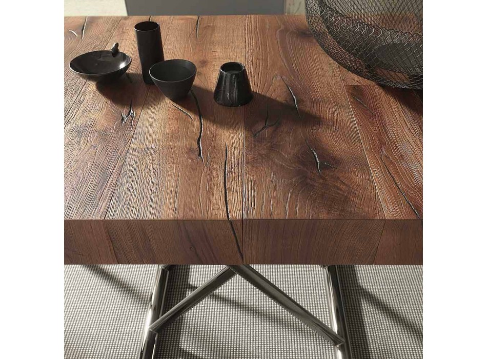 Modernt soffbord i trä och transformerbar metall tillverkad i Italien - Spirit Viadurini