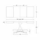Modernt soffbord i trä och transformerbar metall tillverkad i Italien - Spirit Viadurini