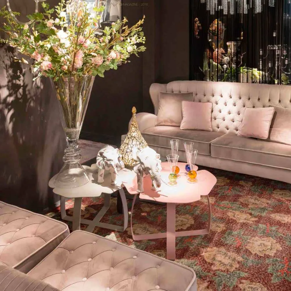 Modern metallbord laserskurna blomma form Andy Viadurini