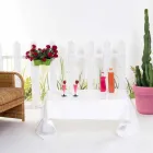 Modern tabell draperad i vitt plexiglas Asien, tillverkad i Italien Viadurini