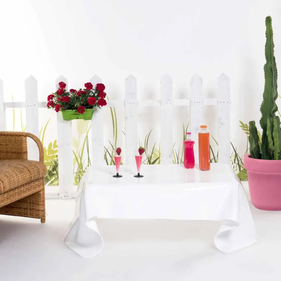 Modern tabell draperad i vitt plexiglas Asien, tillverkad i Italien Viadurini