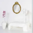 Modern tabell draperad i vitt plexiglas Asien, tillverkad i Italien Viadurini