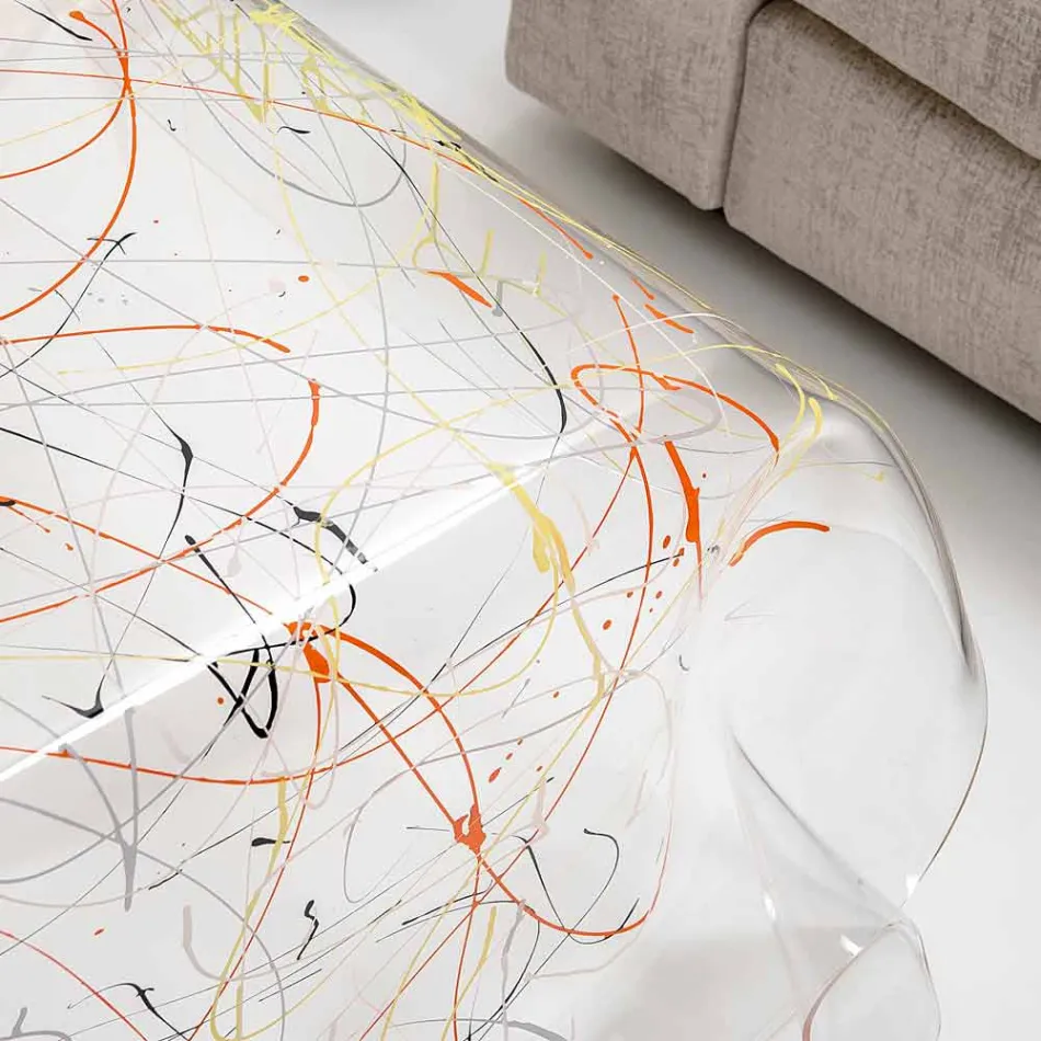 Modernt bord av mångfärgat plexiglas tillverkat i Italien, Asien Viadurini