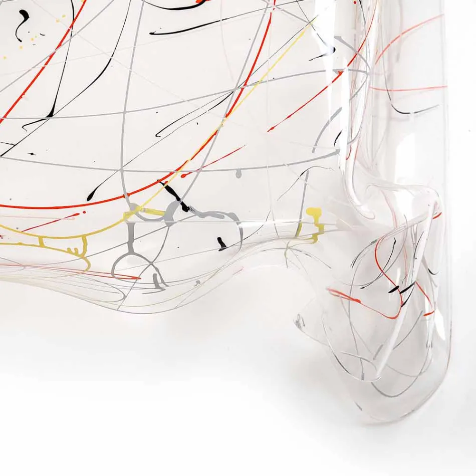 Modernt bord av mångfärgat plexiglas tillverkat i Italien, Asien Viadurini