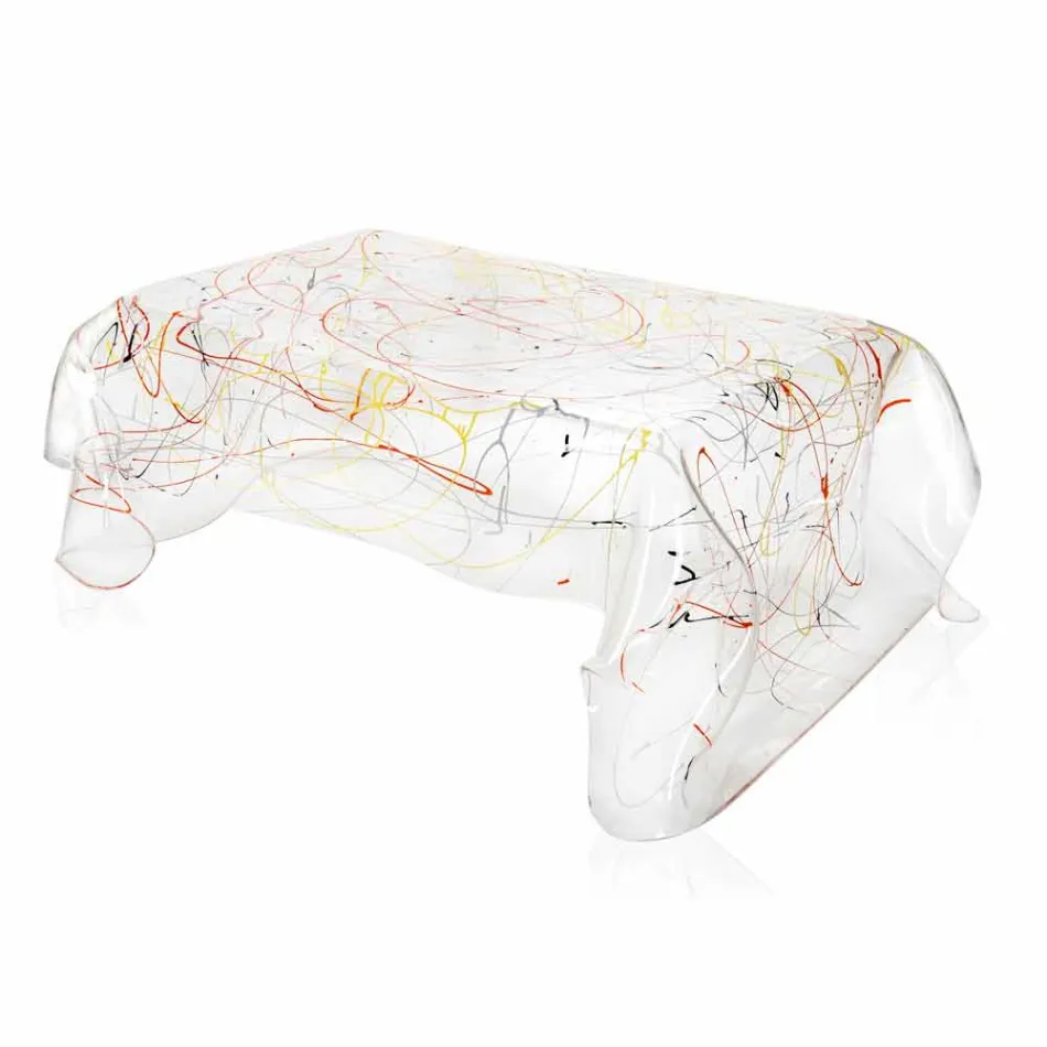 Modernt bord av mångfärgat plexiglas tillverkat i Italien, Asien Viadurini
