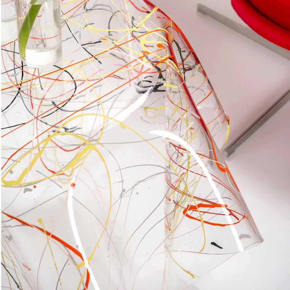 Modernt mångfärgat plexiglas soffbord tillverkat i Italien, Otto Viadurini