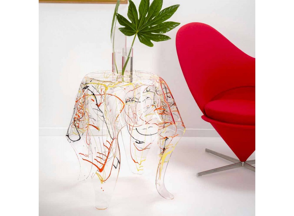 Modernt mångfärgat plexiglas soffbord tillverkat i Italien, Otto Viadurini
