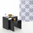 modern design Black Table 50x50cm Big Terry, tillverkad i Italien Viadurini