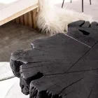 Homemotion svart soffbord i stål och naturligt akaciaträ - Camala Viadurini