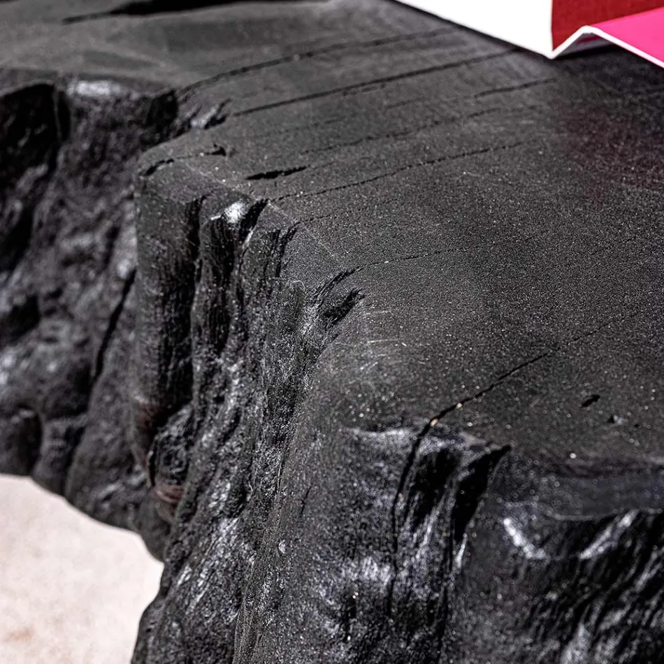 Homemotion svart soffbord i stål och naturligt akaciaträ - Camala Viadurini