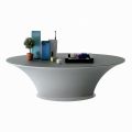 Båtdesign Ovalt soffbord metall och etsat glas - Ombordstigning