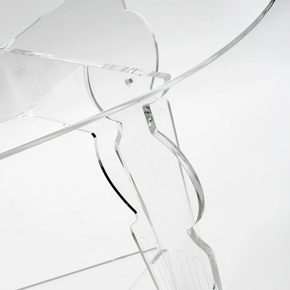Ilaria - Ovalt soffbord i transparent plexiglas Tillverkat i Italien Viadurini