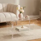 Ilaria - Ovalt soffbord i transparent plexiglas Tillverkat i Italien Viadurini