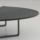 Ovalt vardagsrum i metall Soffbord och tvåfärgad keramisk skiva - Comacchio Viadurini