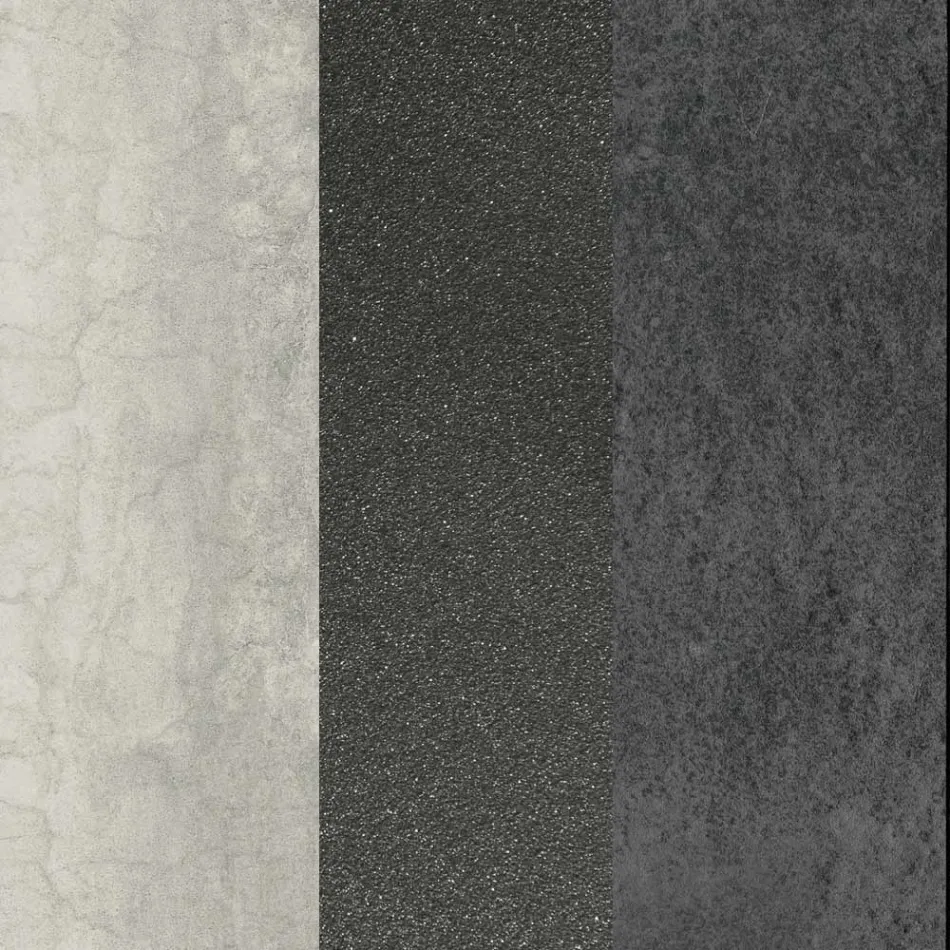 Ovalt vardagsrum i metall Soffbord och tvåfärgad keramisk skiva - Comacchio Viadurini