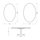 Saarinen Tulip ovalt soffbord H 41 cm i blank vit Florim keramik - Scharlakansröd Viadurini