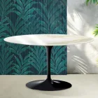 Saarinen Tulip ovalt soffbord H 41 cm i glansigt Calacatta guld Florim keramik - Scharlakansröd Viadurini
