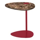 Soffbord för vardagsrum i metall och Marquinia marmor, lyxig design - Yassine Viadurini