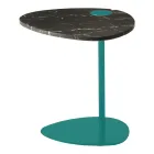 Soffbord för vardagsrum i metall och Marquinia marmor, lyxig design - Yassine Viadurini