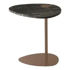 Soffbord för vardagsrum i metall och Marquinia marmor, lyxig design - Yassine Viadurini