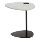 Soffbord för vardagsrum i metall och Marquinia marmor, lyxig design - Yassine Viadurini