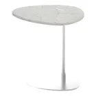 Soffbord för vardagsrum i metall och Marquinia marmor, lyxig design - Yassine Viadurini