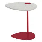 Soffbord för vardagsrum i metall och Marquinia marmor, lyxig design - Yassine Viadurini