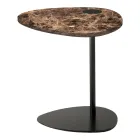 Soffbord för vardagsrum i metall och Marquinia marmor, lyxig design - Yassine Viadurini