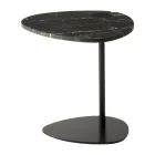 Soffbord för vardagsrum i metall och Marquinia marmor, lyxig design - Yassine Viadurini