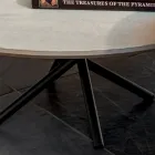 Runt soffbord för vardagsrummet metall och keramiksockel Oapca - Shanghai Viadurini