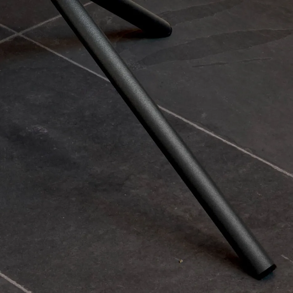 Runt soffbord för vardagsrummet metall och keramiksockel Oapca - Shanghai Viadurini