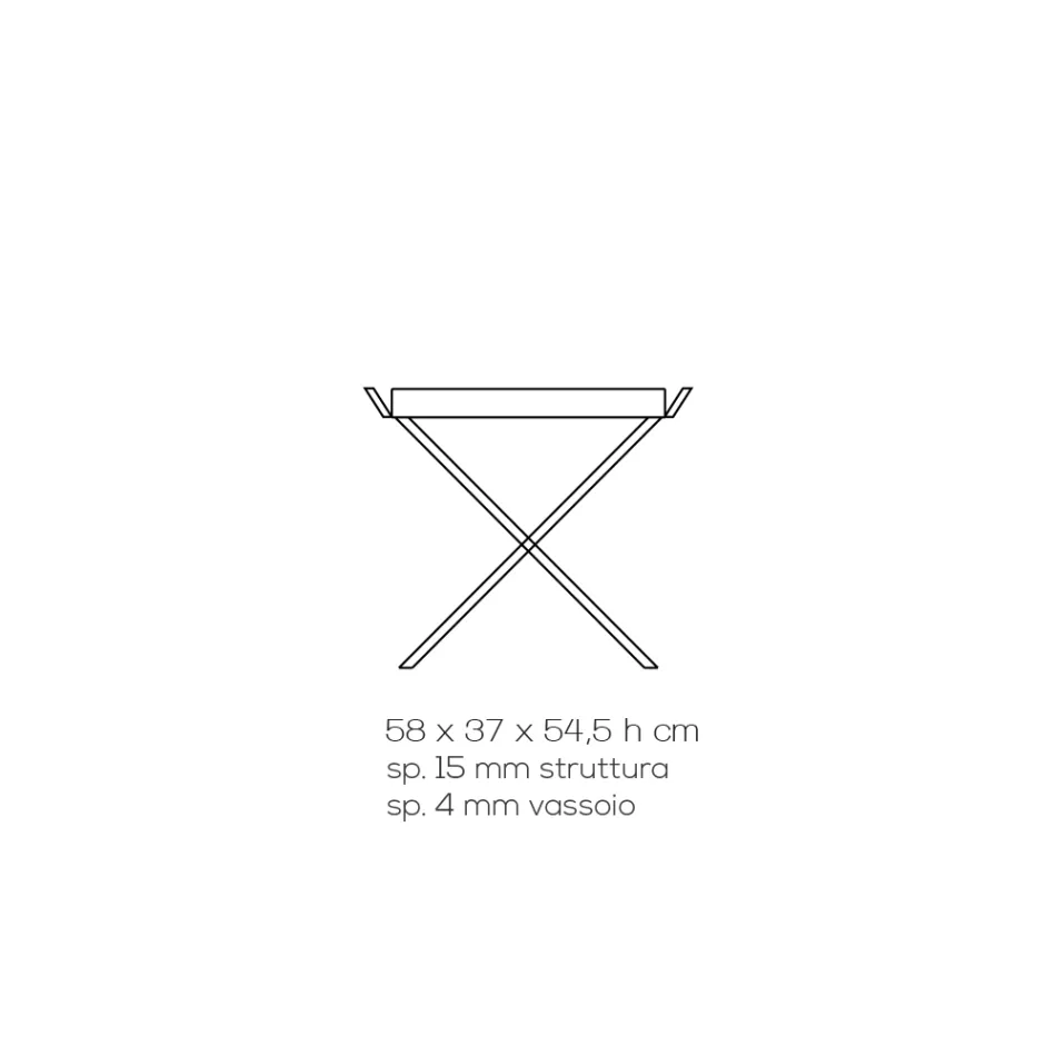 Fällbart bord med transparent akrylkristallbricka - Makete Viadurini