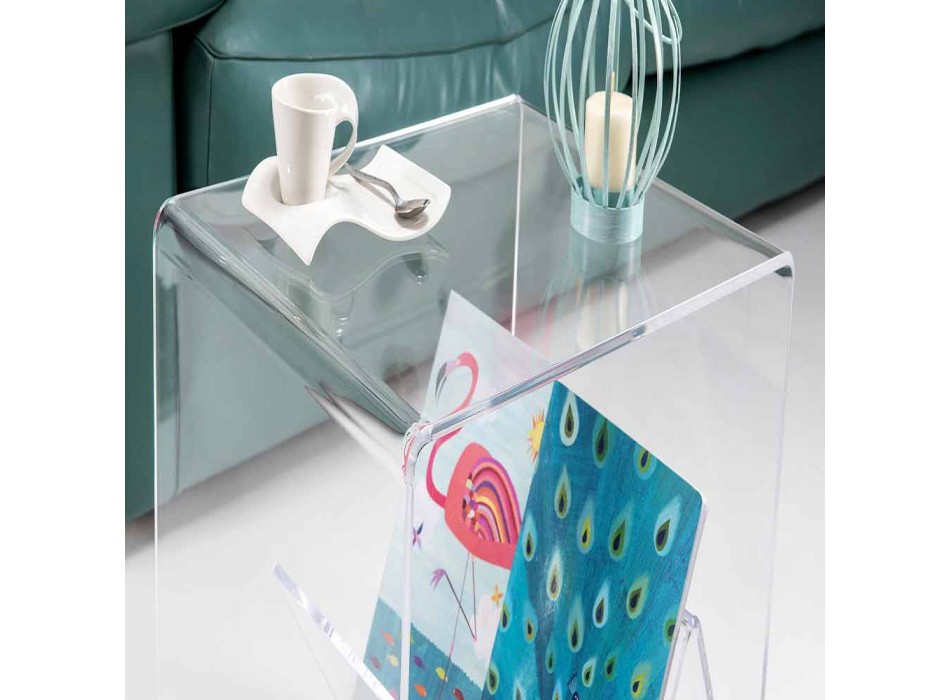 Modernt design soffbord / magasinställ, i Cavour plexiglas Viadurini