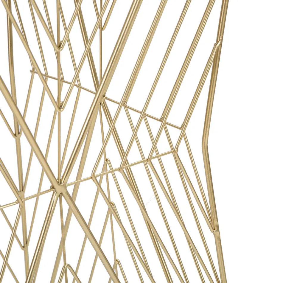 Telefonbord i gyllene järn och spegelglasskiva - Olivia Viadurini