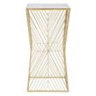 Telefonbord i gyllene järn och spegelglasskiva - Olivia Viadurini