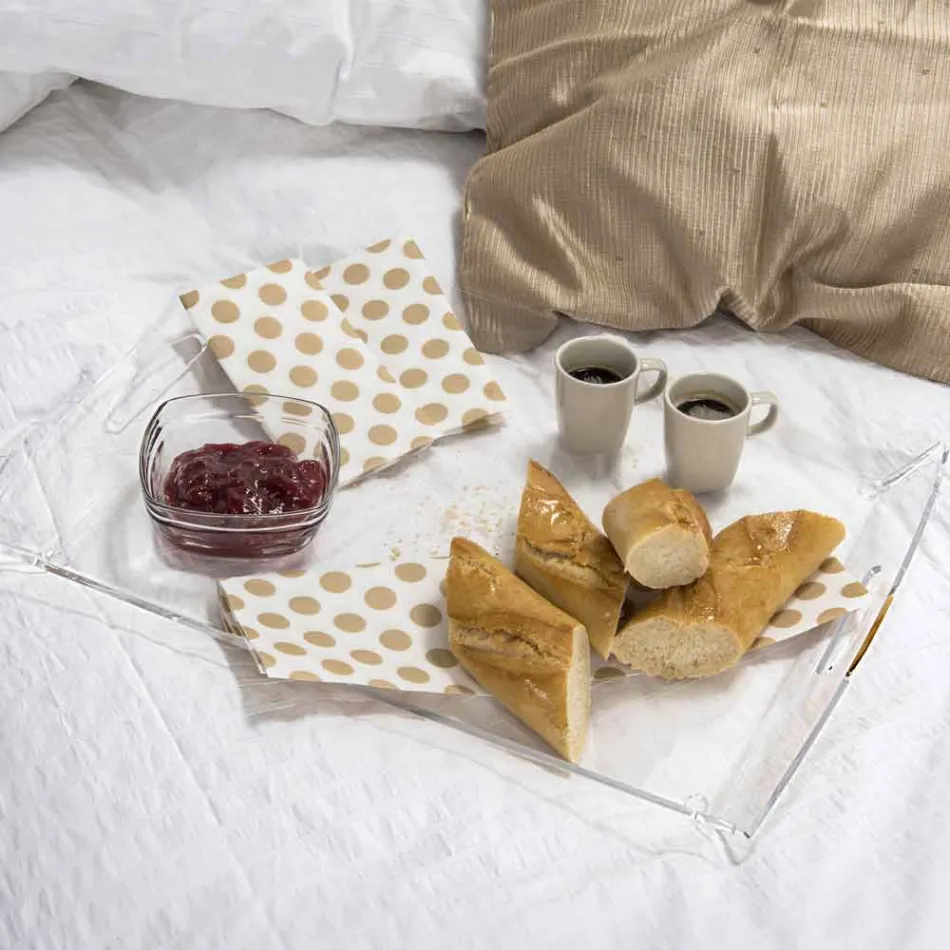 Soffbord transparent lunchbox konstruktion Olivia gjort i Italien Viadurini