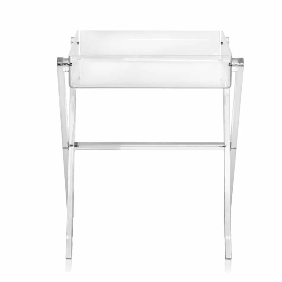 Soffbord transparent lunchbox konstruktion Olivia gjort i Italien Viadurini