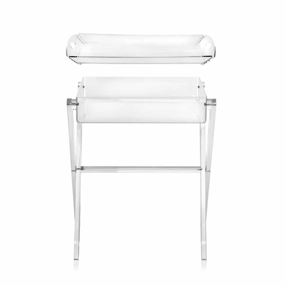 Soffbord transparent lunchbox konstruktion Olivia gjort i Italien Viadurini