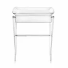 Soffbord transparent lunchbox konstruktion Olivia gjort i Italien Viadurini