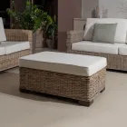 Trädgårdssoffbord-puff i grå Kubù med kudde - Cerys Viadurini