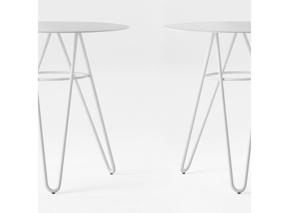 Fint utomhussoffbord i HPL och vit metall Tillverkat i Italien - Dublin Viadurini