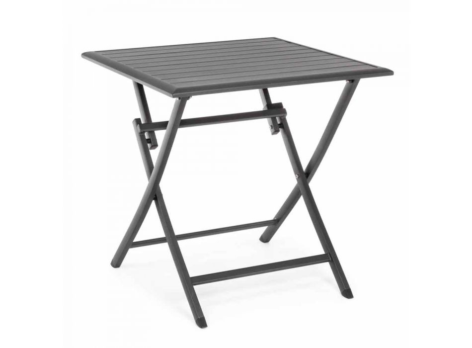 Fyrkantigt hopfällbart soffbord i målad aluminium - jakt Viadurini